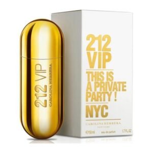 Botella dorada de perfume 212 Vip Carolina Herrera 80 Ml Para Mujeres EDP